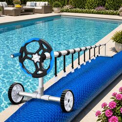 8.5x4.2m Solar Pool Cover 500 Micron with Aluminium Roller