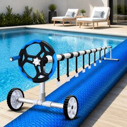 8.5x4.2m Solar Pool Cover 500 Micron with Aluminium Roller