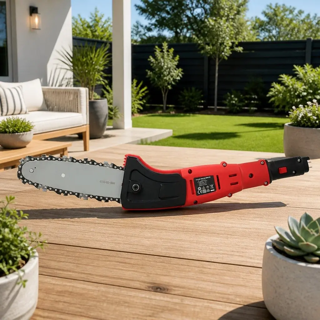 Cordless Pole Chainsaw for Trimming and Pruning 8 Inch Bar 2.7m Reach
