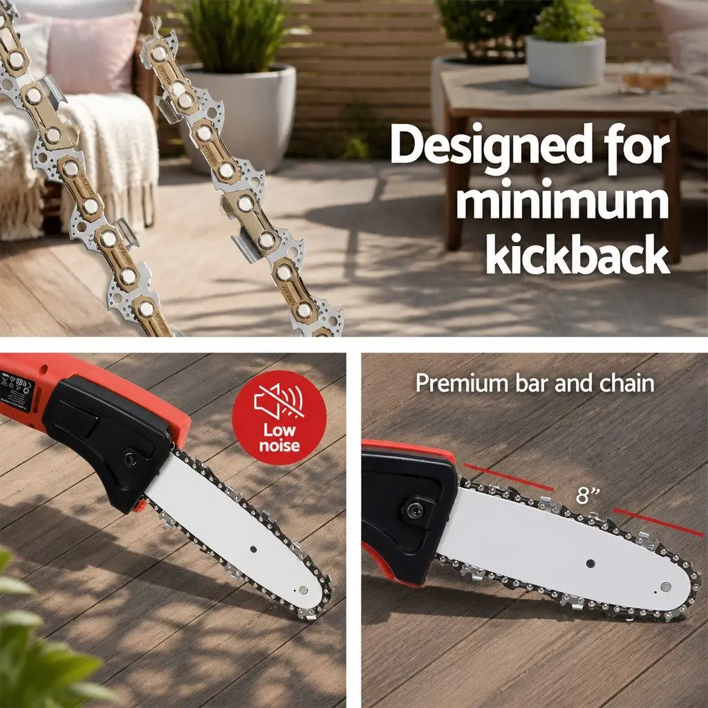 Cordless Pole Chainsaw for Trimming and Pruning 8 Inch Bar 2.7m Reach