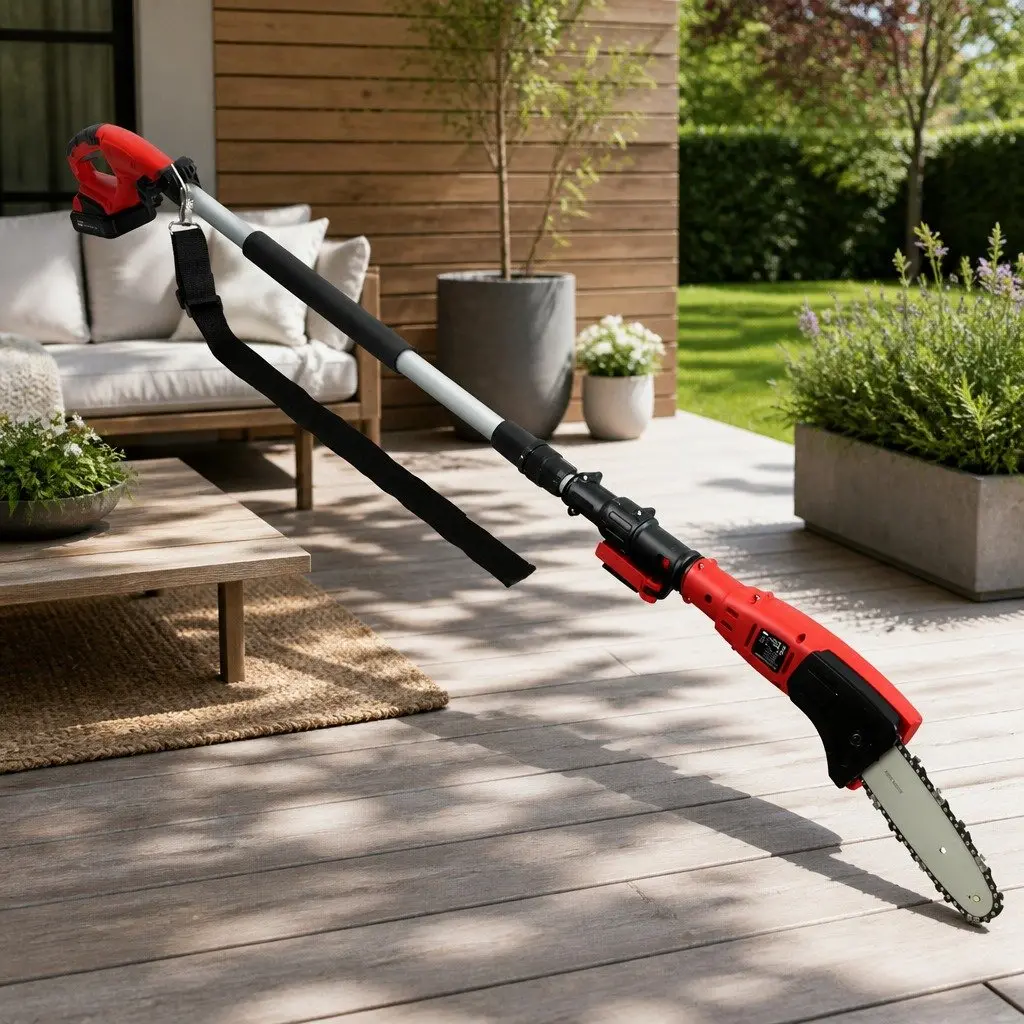 Cordless Pole Chainsaw for Trimming and Pruning 8 Inch Bar 2.7m Reach