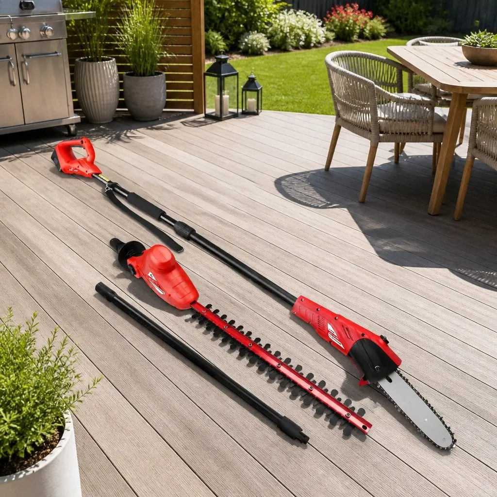 Cordless Pole Chainsaw and Trimmer 20V
