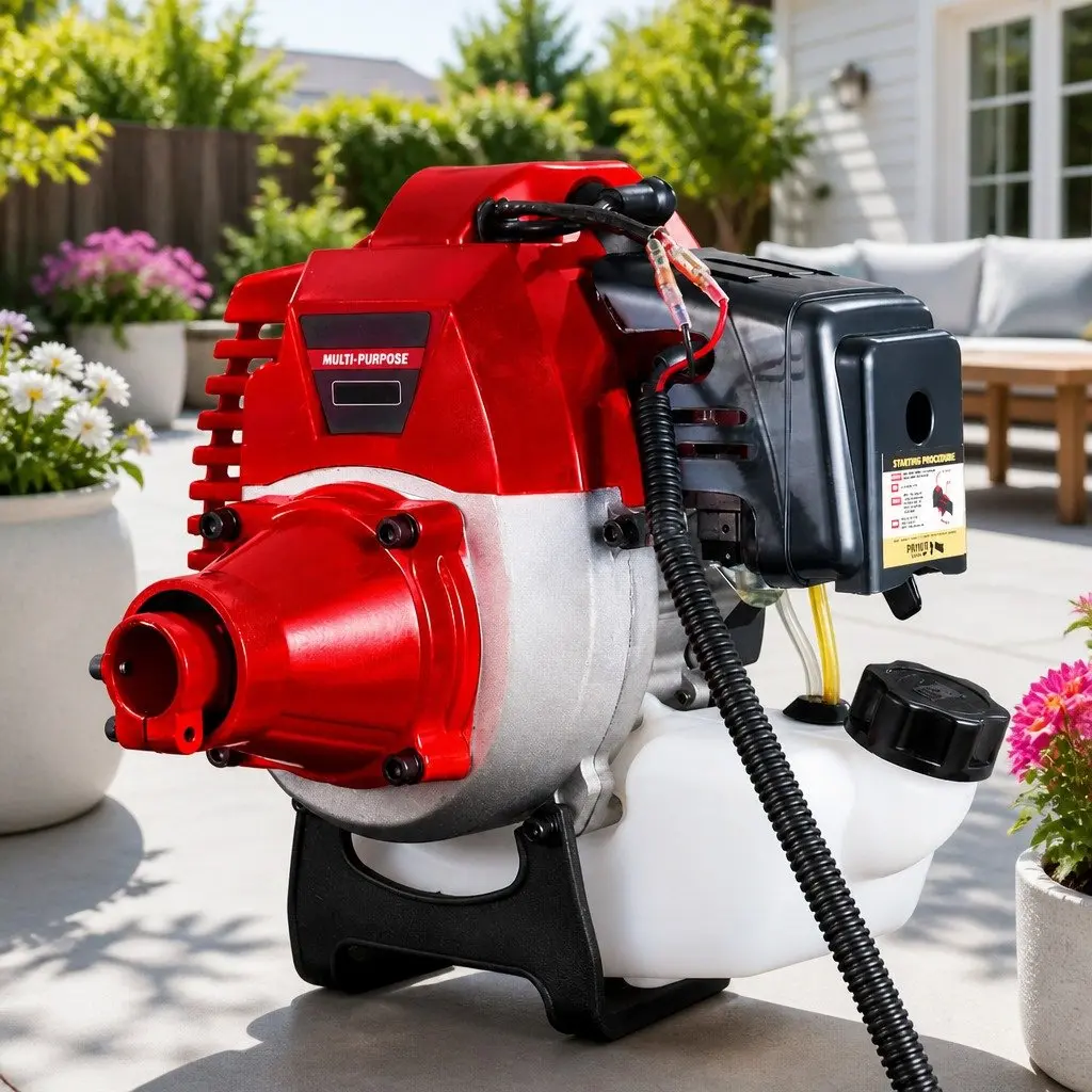 Pole Chainsaw Petrol Hedge Trimmer Tree Pruner 5 In 1 Multi-Tool Red 52cc