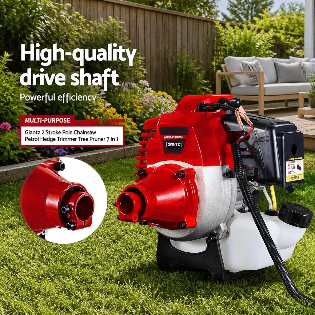 7 in 1 Pole Chainsaw Multi Tool for Garden Maintenance 52cc 2 Stroke Petrol Engine