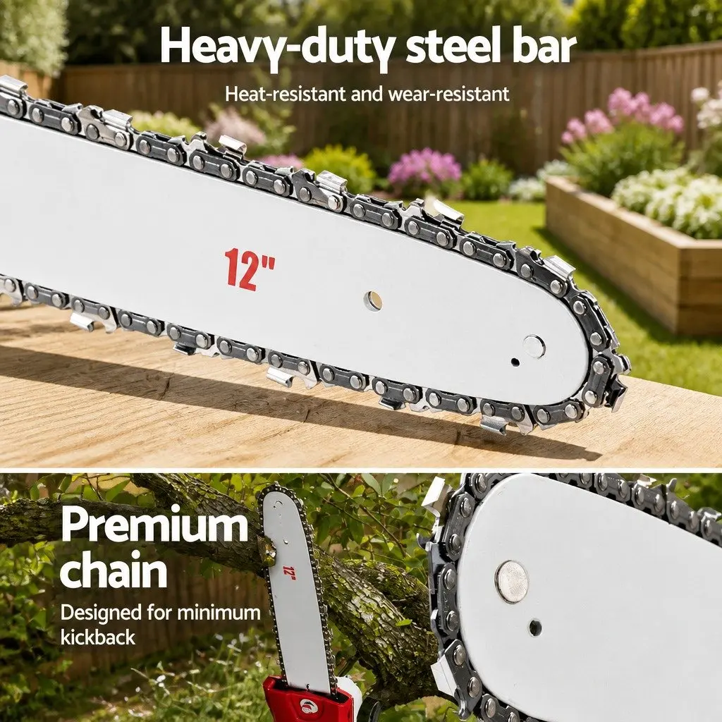 Pole Chainsaw Multi Tool 9 In 1 52cc Petrol Powered for Garden Maintenance with Extension Poles and Attachments
