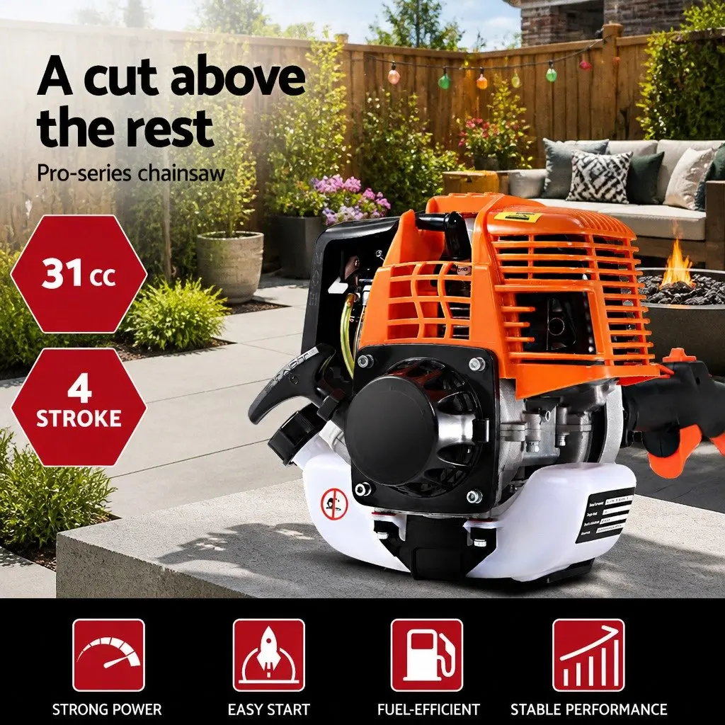 Petrol Pole Chainsaw Tree Pruner 12 Inch Bar 5.6m Extension