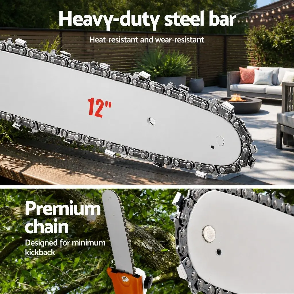 Petrol Pole Chainsaw Tree Pruner 12 Inch Bar 5.6m Extension