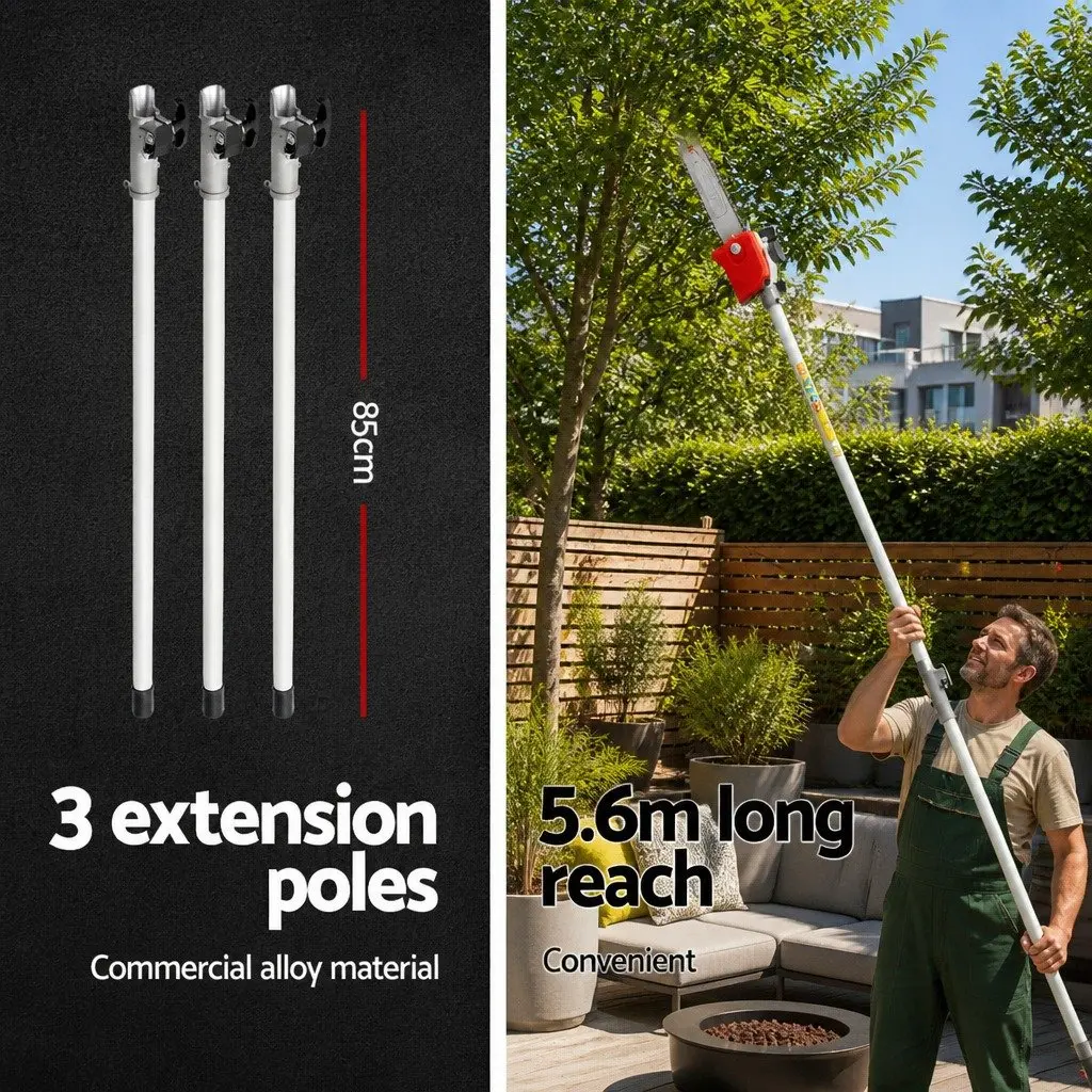 Petrol Pole Chainsaw Tree Pruner 12 Inch Bar 5.6m Extension