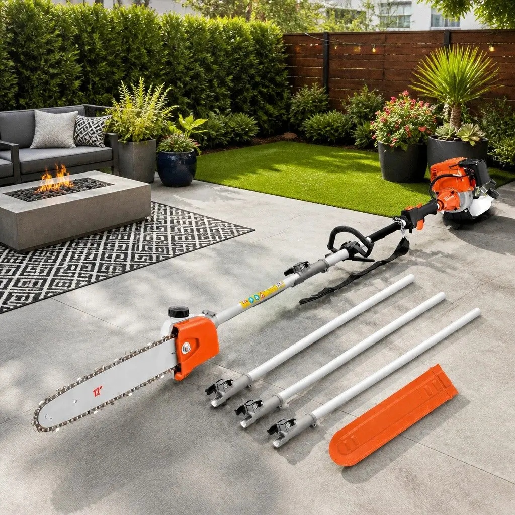 Petrol Pole Chainsaw Tree Pruner 12 Inch Bar 5.6m Extension