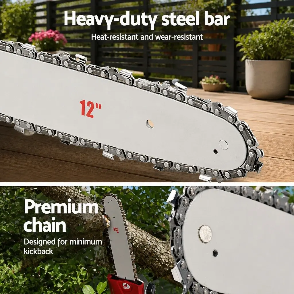 Pole Chainsaw 52cc 7 in 1 Petrol for Trimming Cutting Pruning with Extension Poles