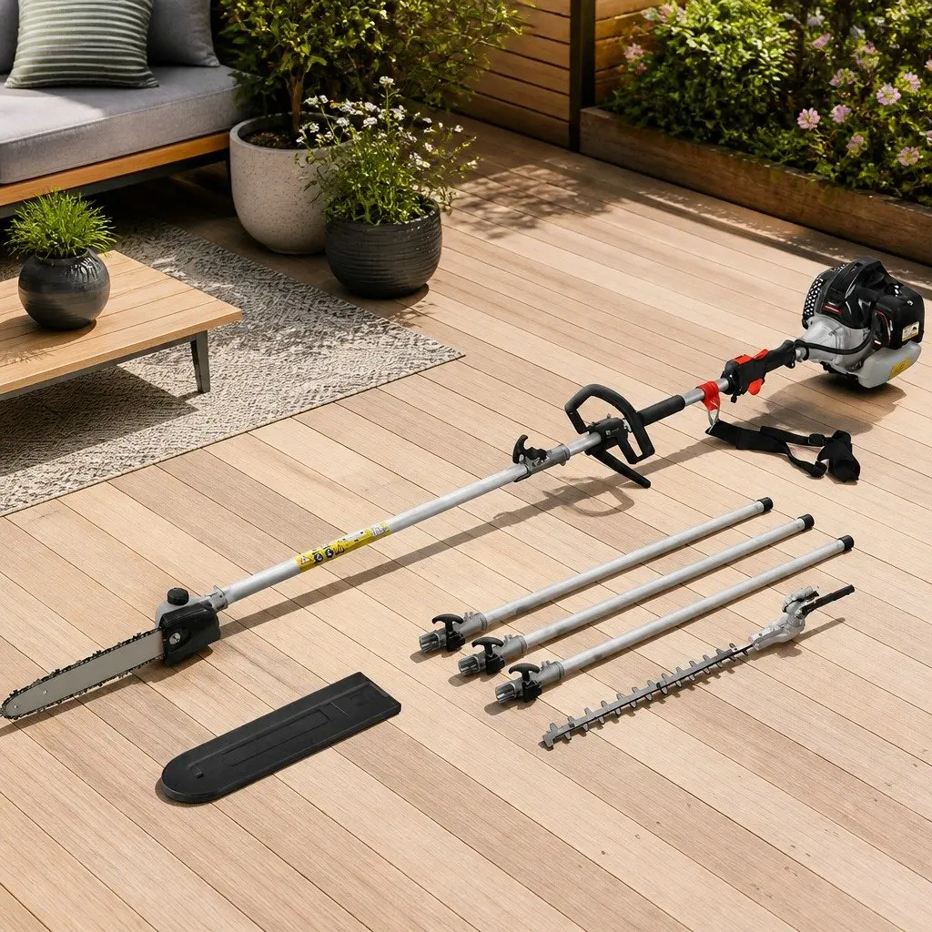 65cc Petrol Pole Chainsaw Hedge Trimmer Tool 5.6m Reach