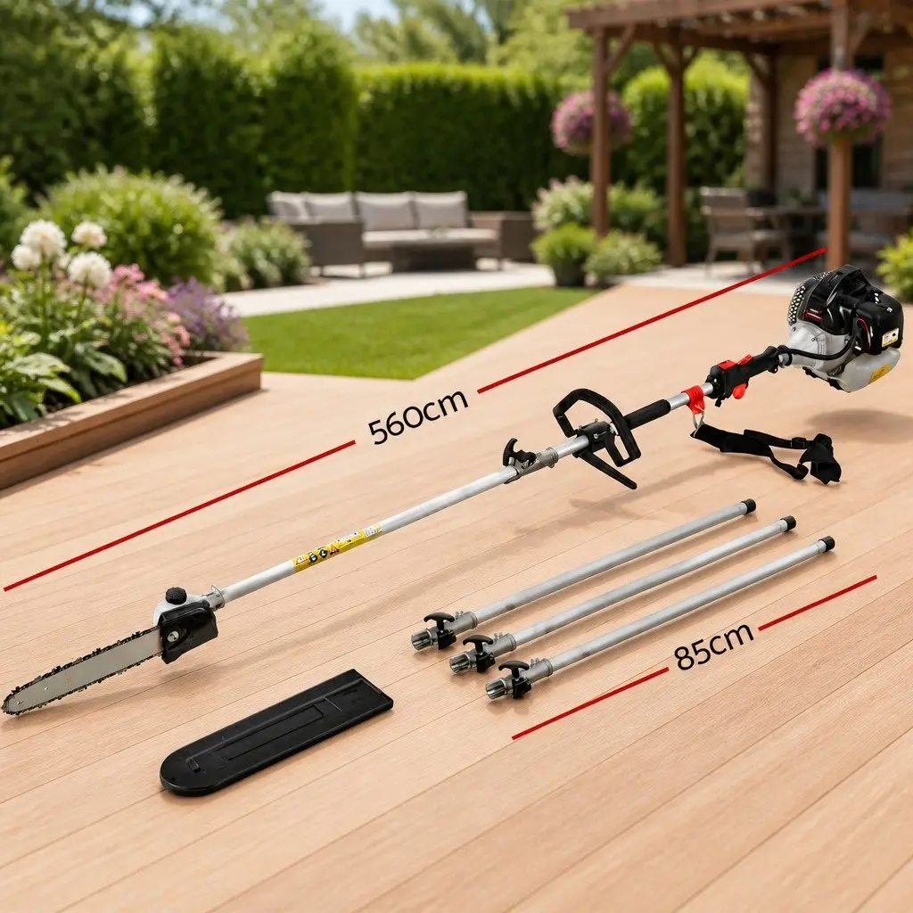 65CC Pole Chainsaw Pruning Tool Extended Reach for Tree Trimming 5.6 Metres