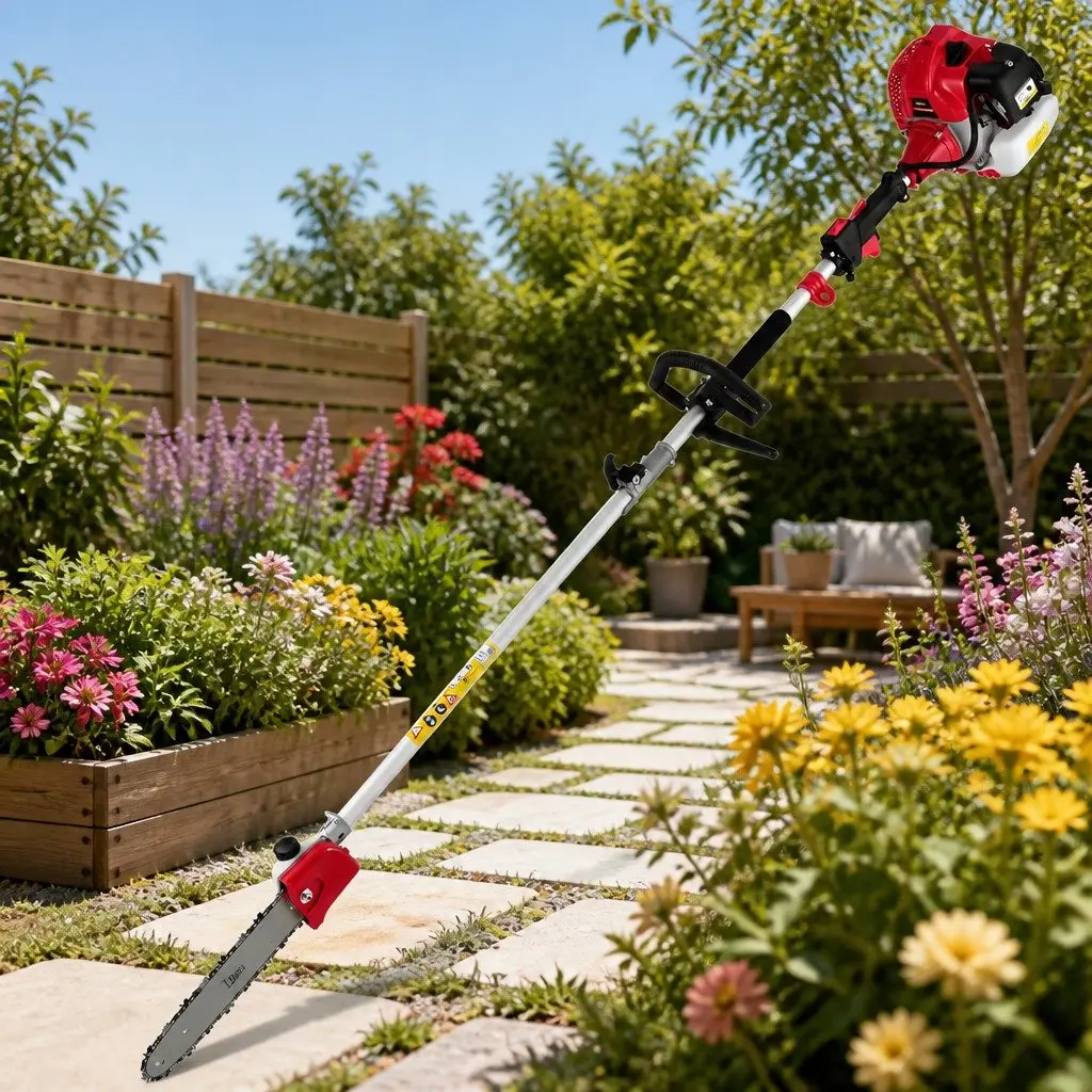 65CC Pole Chainsaw Hedge Trimmer 12in Bar 5.6m Reach Extension Tool