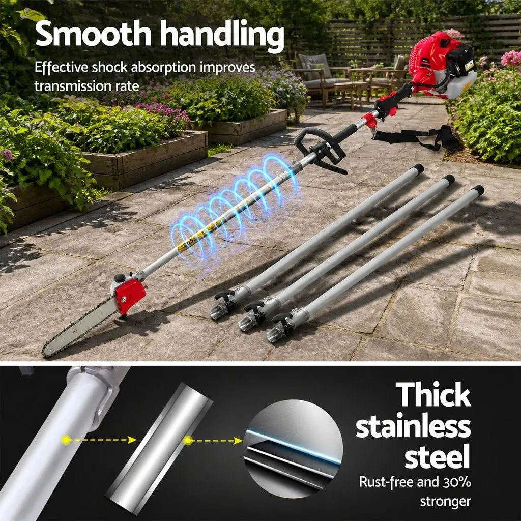 65CC Pole Chainsaw Hedge Trimmer 12in Bar 5.6m Reach Extension Tool