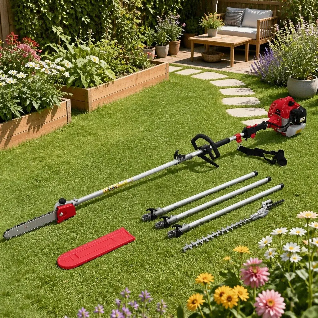 65CC Pole Chainsaw Hedge Trimmer 12in Bar 5.6m Reach Extension Tool