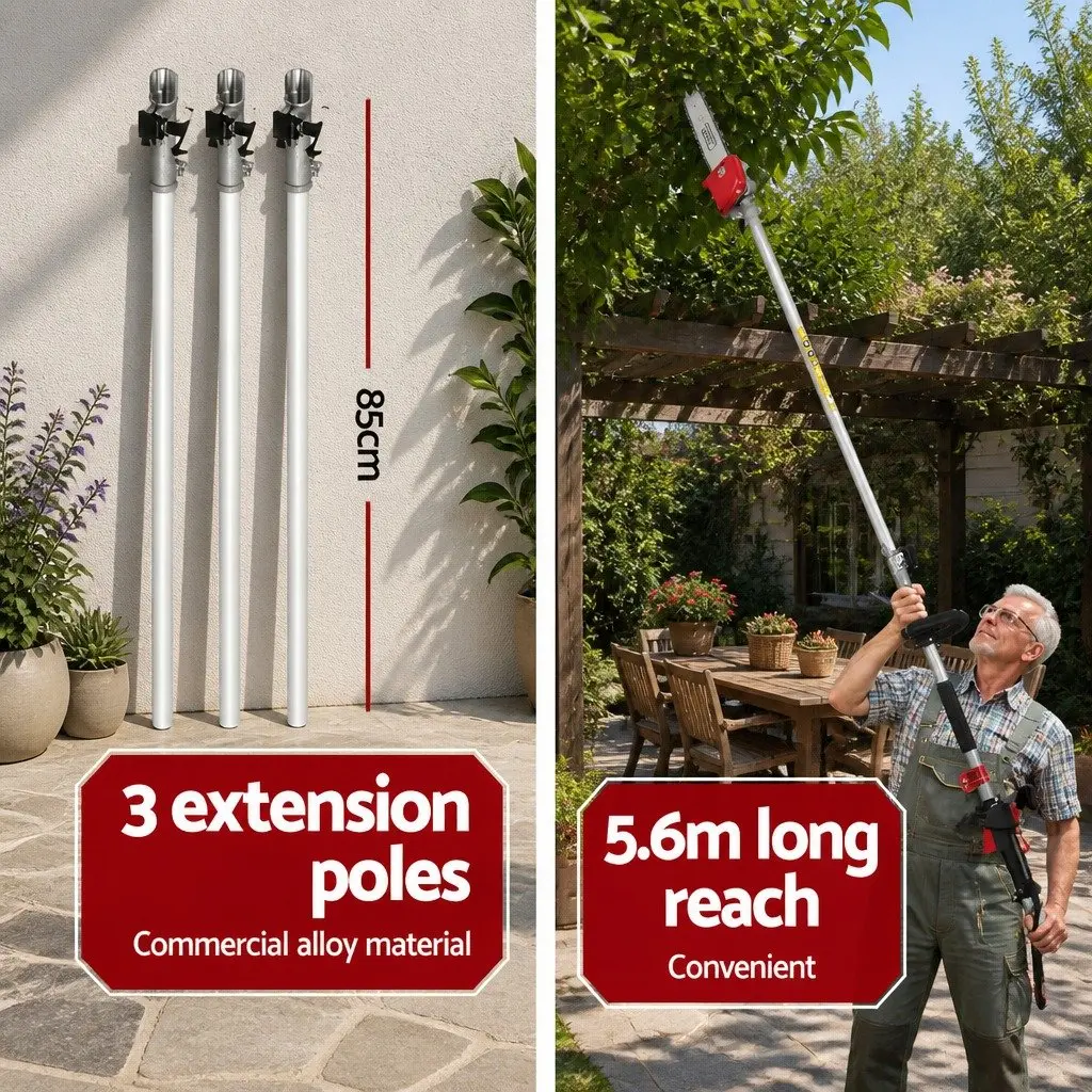 Pole Chainsaw Petrol 12in for Pruning 5.6m Reach