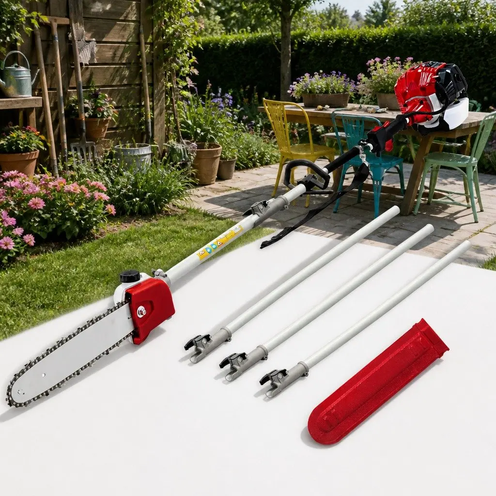 Petrol Pole Chainsaw 2 Stroke 52cc Tree Pruner Long Reach 12 Inch Bar Cutter
