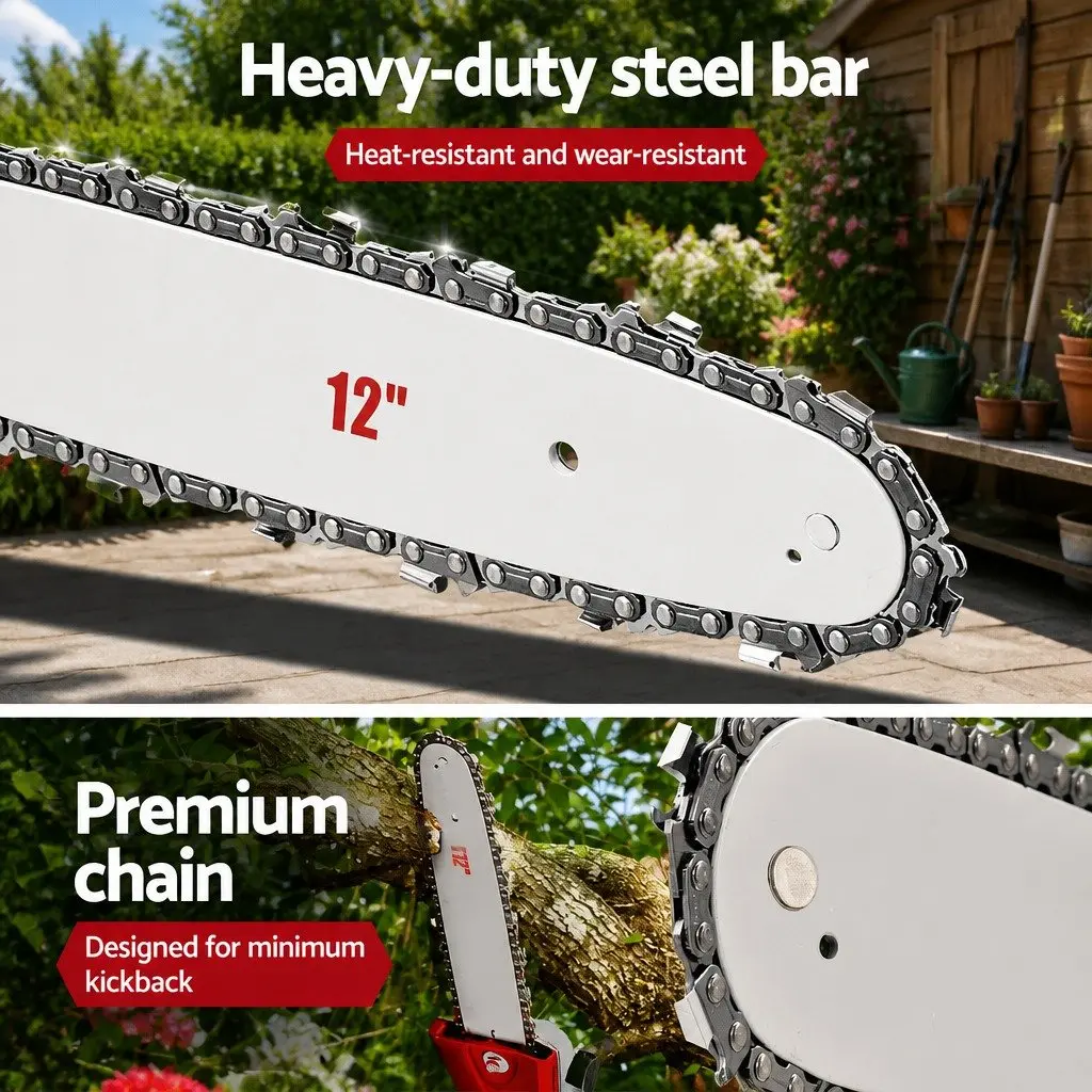 Petrol Pole Chainsaw for Tree Pruning 52cc 12 Inch Bar with 3 Extension Poles