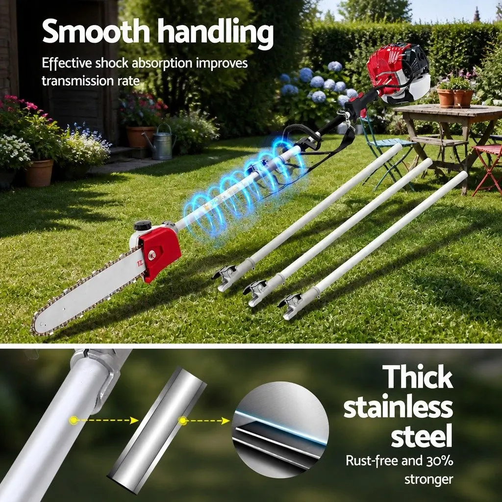 Petrol Pole Chainsaw for Tree Pruning 52cc 12 Inch Bar with 3 Extension Poles