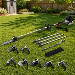 62CC Pole Chainsaw Hedge Trimmer Brush Cutter Whipper Snipper 9-in-1 Garden Tool