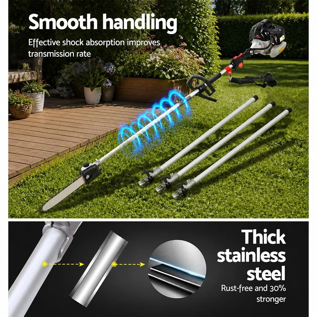 62cc Pole Chainsaw Hedge Trimmer with 7 Interchangeable Tools