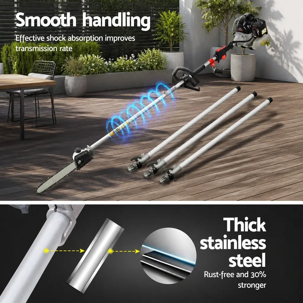 Pole Chainsaw Hedge Trimmer 62CC 2-in-1 5.6m Reach Extension Petrol Garden Tool