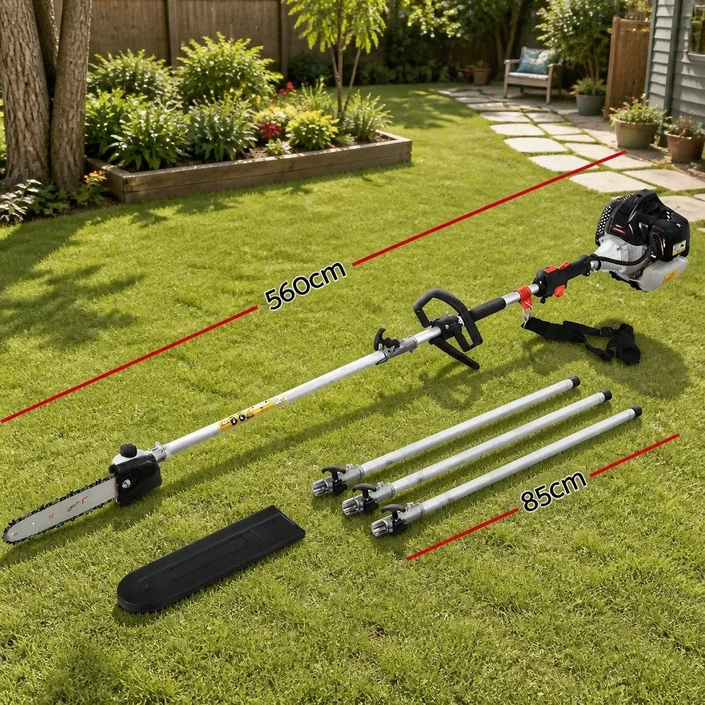 Pole Chainsaw for Pruning Trees 63cc Petrol 12in Bar 5.6m Reach