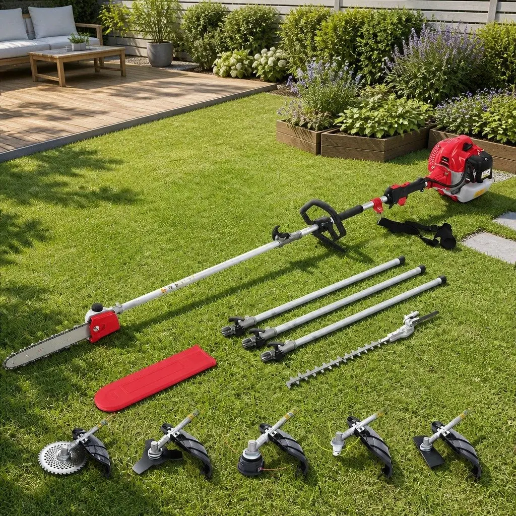 62CC Pole Chainsaw with Hedge Trimmer & Brush Cutter