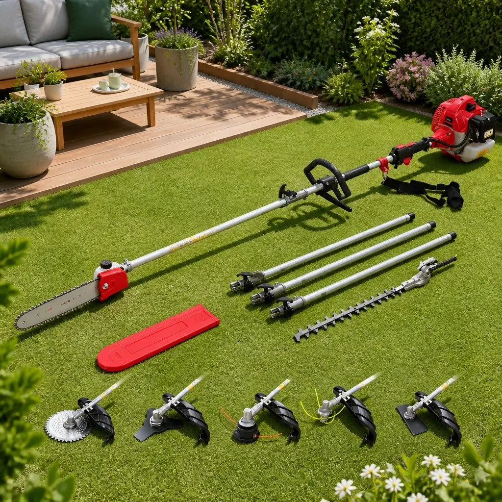 62CC Pole Chainsaw with Hedge Trimmer & Brush Cutter