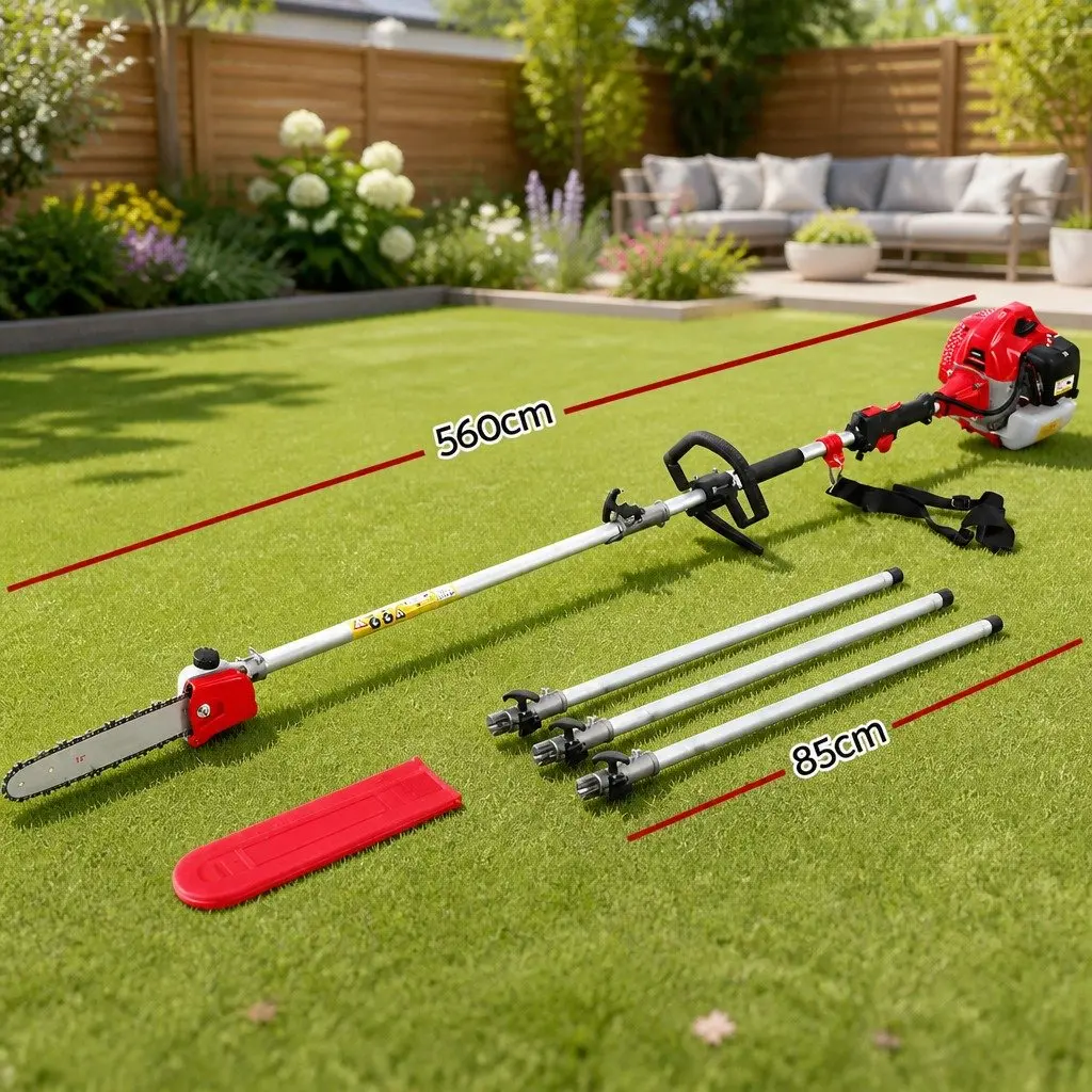 Pole Chainsaw Petrol Pruning Tool 12in Bar 5.6m Reach
