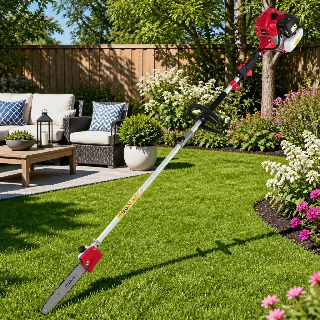 Pole Chainsaw Petrol Pruning Tool 12in Bar 5.6m Reach