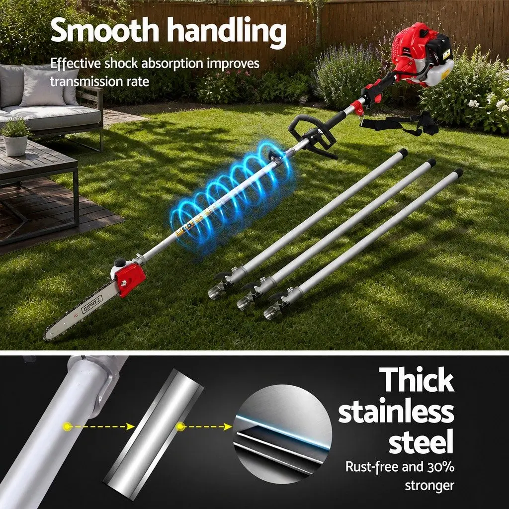 Pole Chainsaw Petrol Pruning Tool 12in Bar 5.6m Reach
