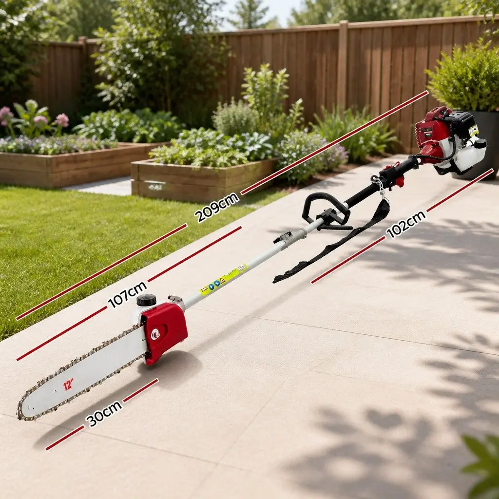 Pole Chainsaw for Tree Pruning 52cc Petrol Long Reach 12 Inch Bar