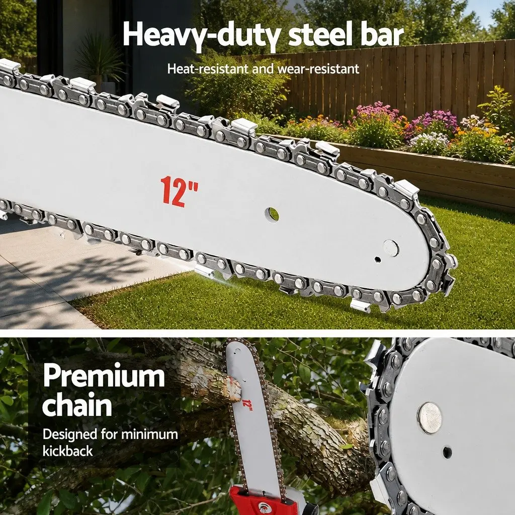 Pole Chainsaw for Tree Pruning 52cc Petrol Long Reach 12 Inch Bar