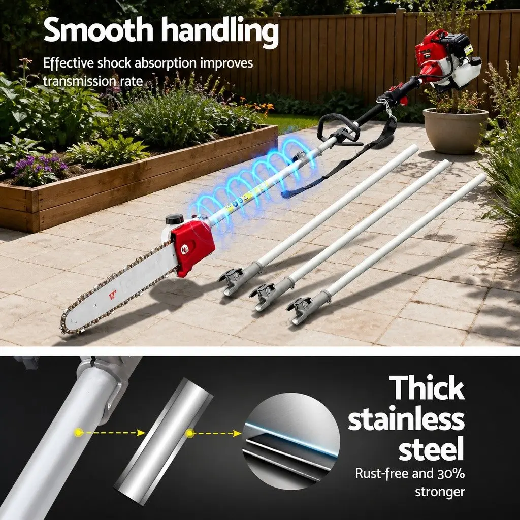 Pole Chainsaw for Tree Pruning 52cc Petrol Long Reach 12 Inch Bar
