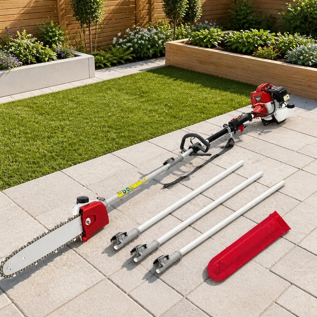 Pole Chainsaw for Tree Pruning 52cc Petrol Long Reach 12 Inch Bar