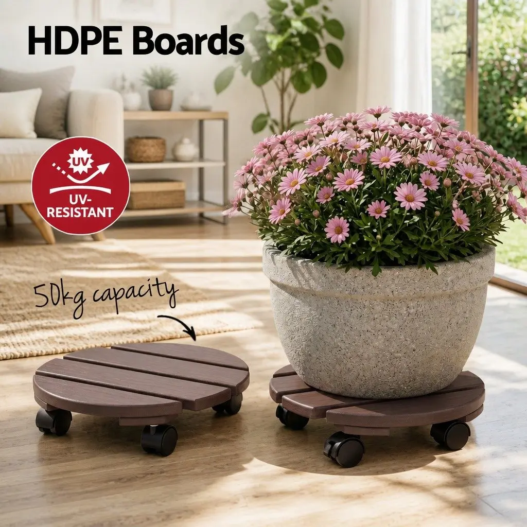 Plant Caddy Rolling Cart Indoor Outdoor Size 32 x 10 cm