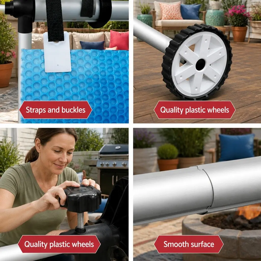 Pool Cover Roller 5.5m Adjustable Aluminium