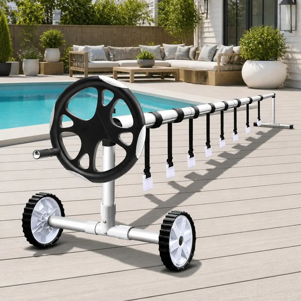 Pool Cover Roller 5.5m Adjustable Telescopic Solar Blanket Reel Swimming