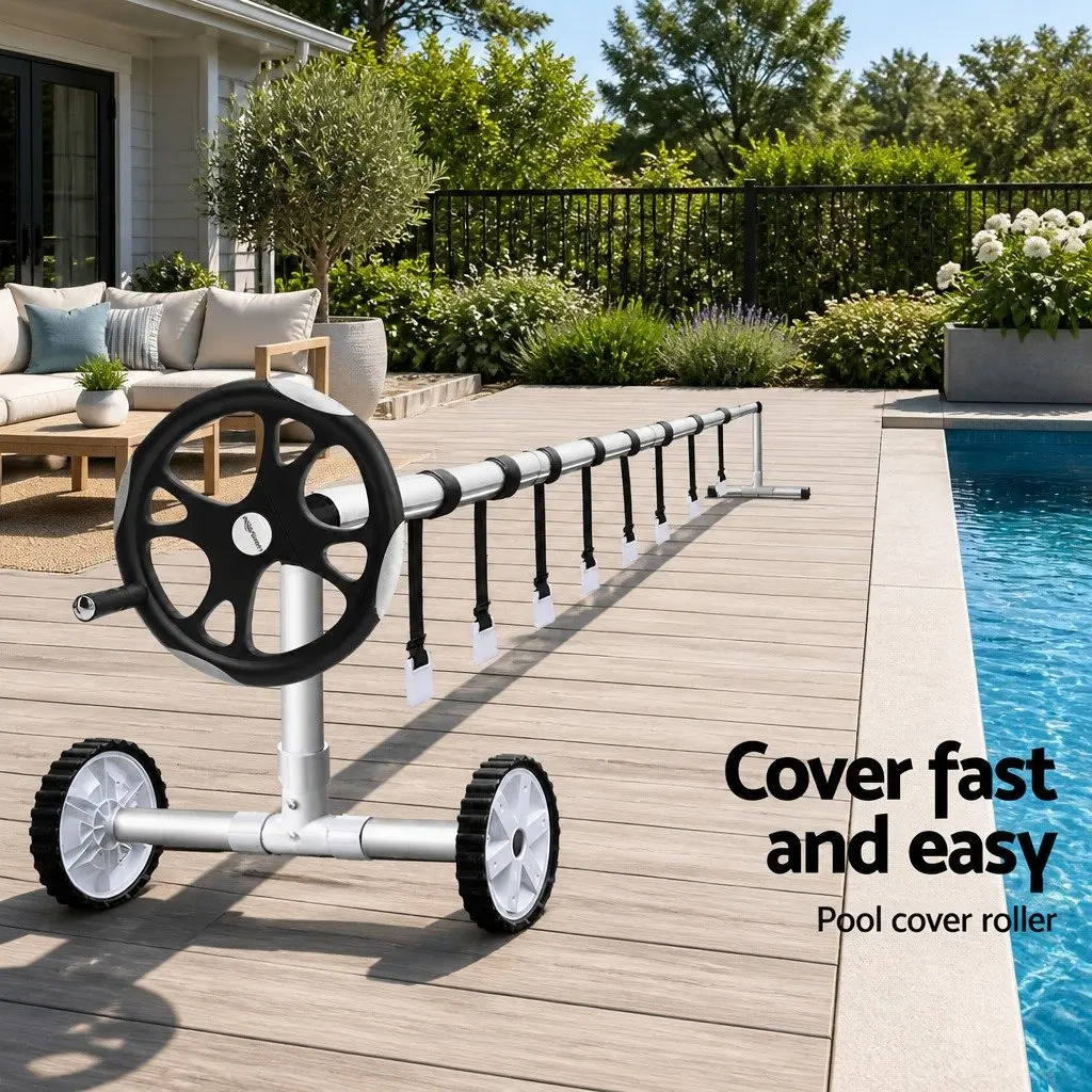 Pool Cover Roller 5.5m Adjustable Telescopic Solar Blanket Reel Swimming
