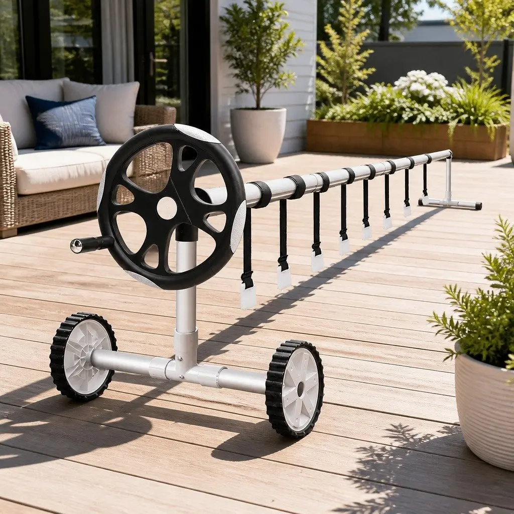 Pool Cover Roller 5.5m Adjustable Telescopic Solar Blanket Reel Swimming