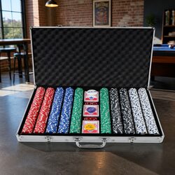Poker Chips Set 1000pcs with Lockable Aluminum Case