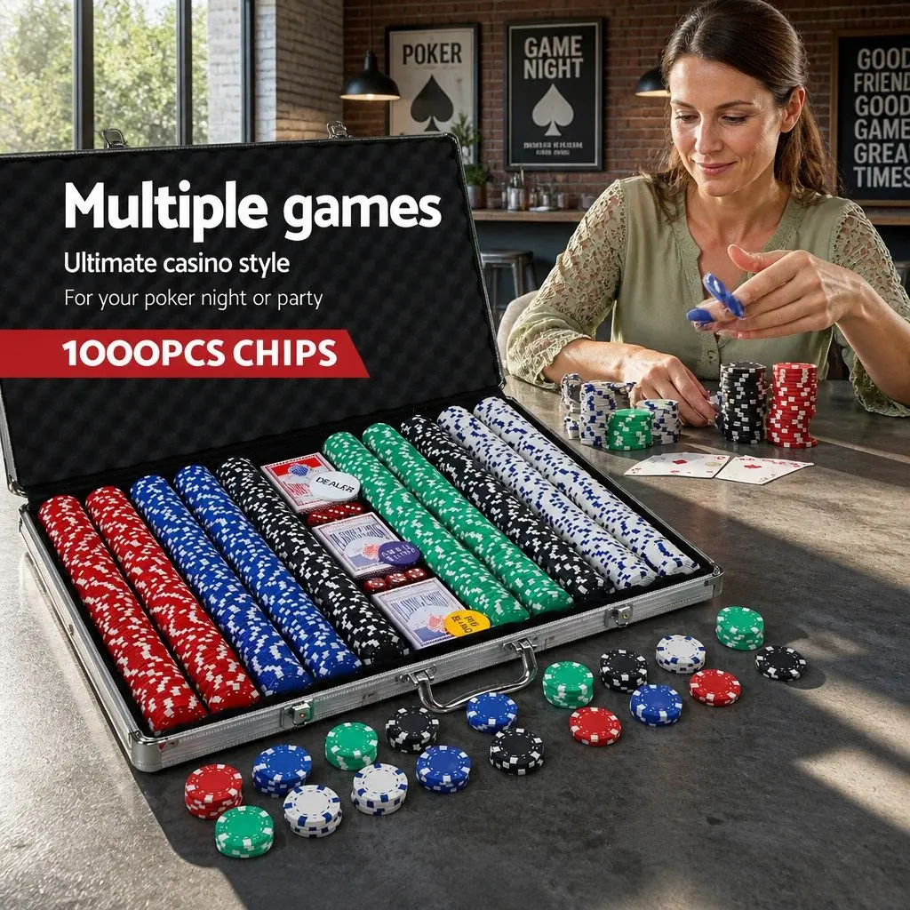 Poker Chips Set 1000pcs with Lockable Aluminum Case