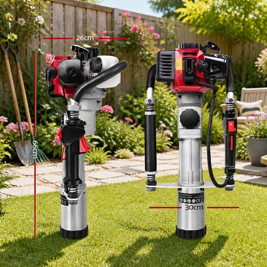 Petrol Post Driver 2-Stroke 32.7CC Pile Rammer Fence Star Picket Hole Hammer