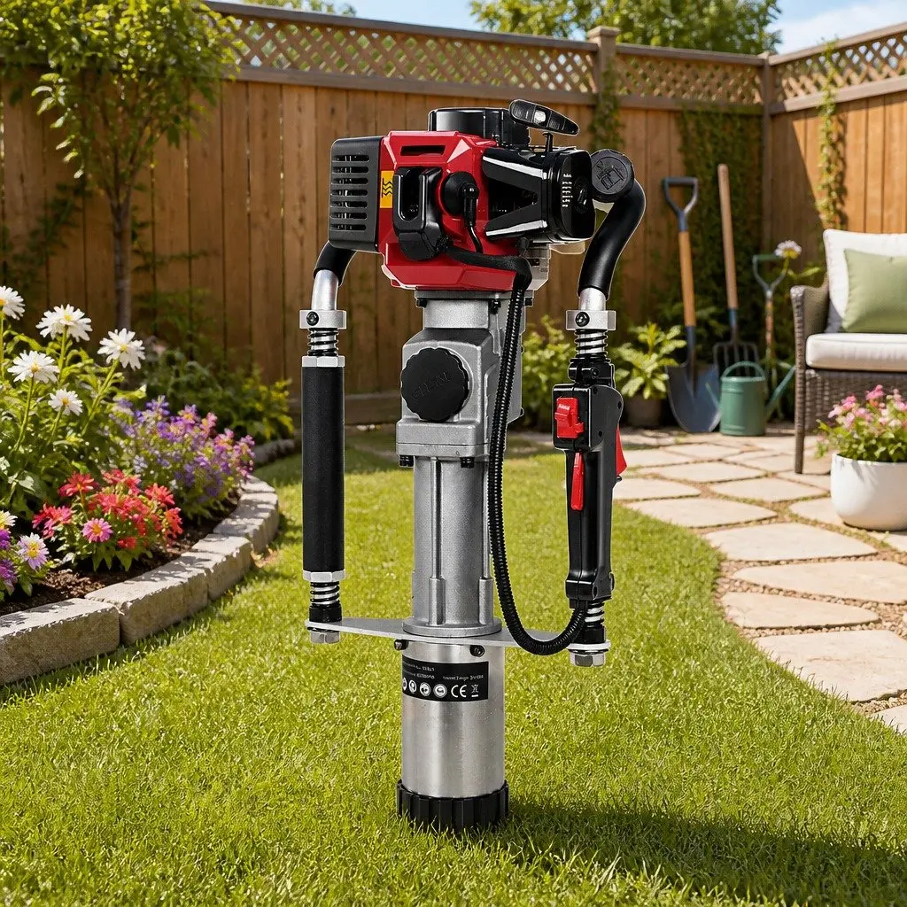 Petrol Post Driver 2-Stroke 32.7CC Pile Rammer Fence Star Picket Hole Hammer