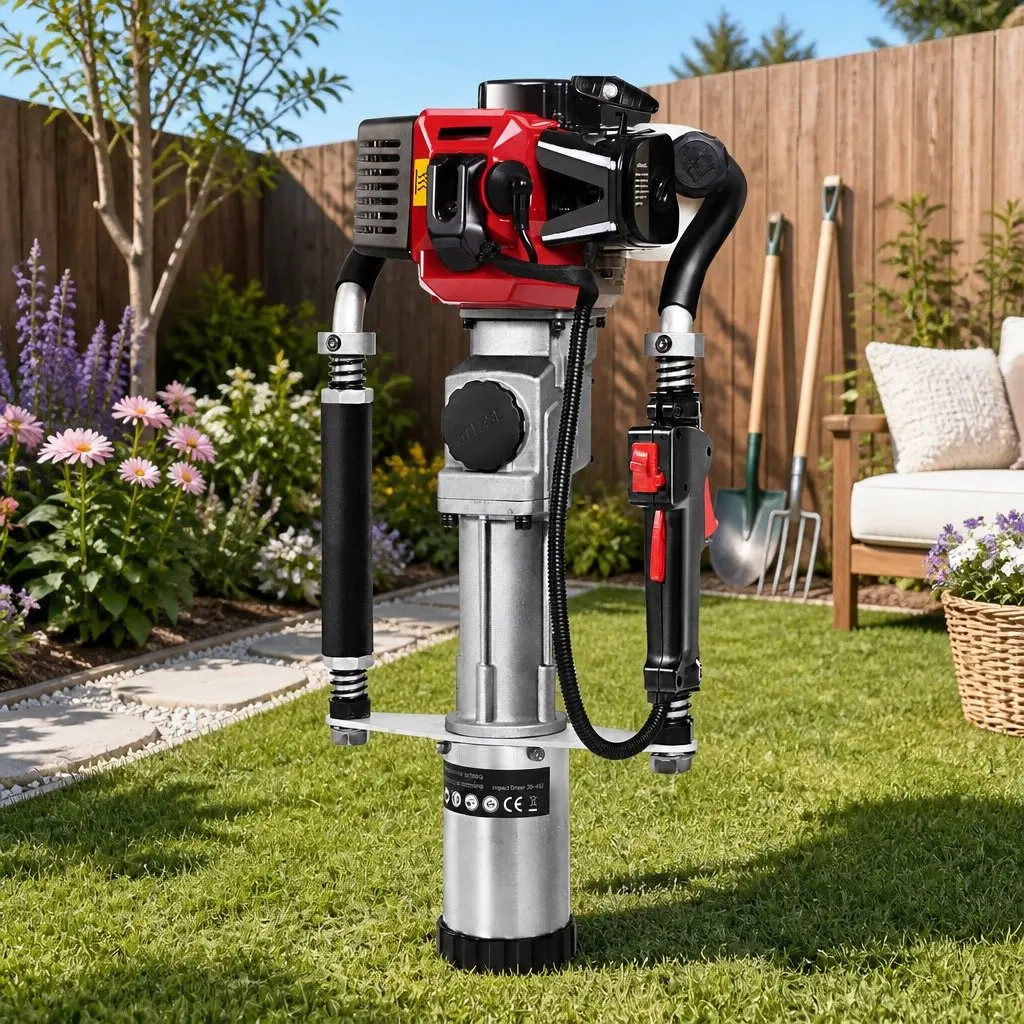 Petrol Post Driver 2-Stroke 32.7CC Pile Rammer Fence Star Picket Hole Hammer