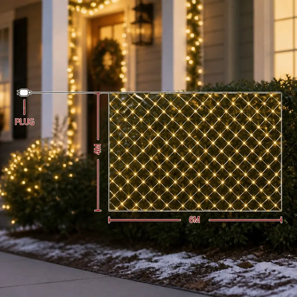 LED Christmas Net Lights Indoor Outdoor 4m x 6m Waterproof Decoration