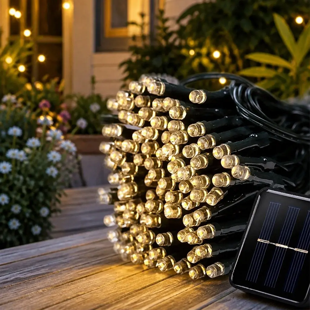 Solar Powered LED String Lights 500 Outdoor Garden Waterproof Decoration