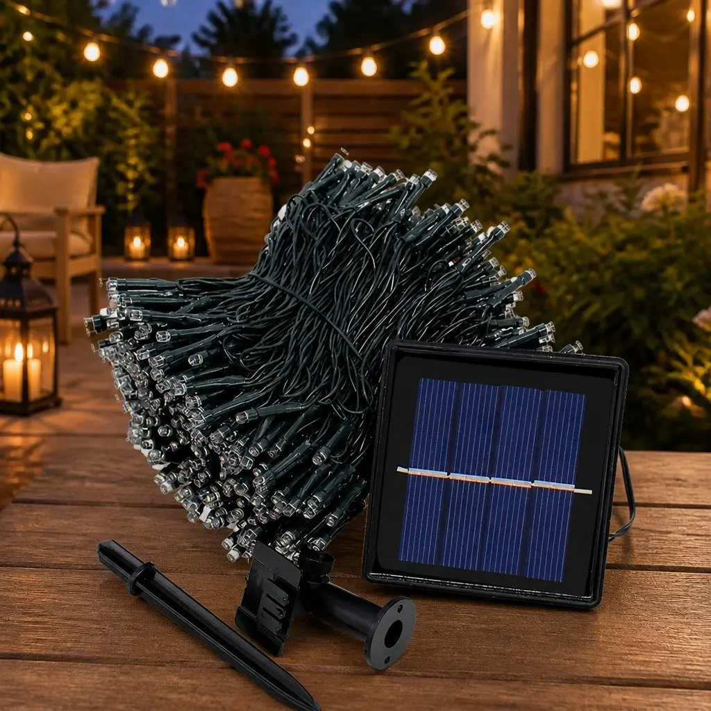 Solar Powered LED String Lights 500 Outdoor Garden Waterproof Decoration