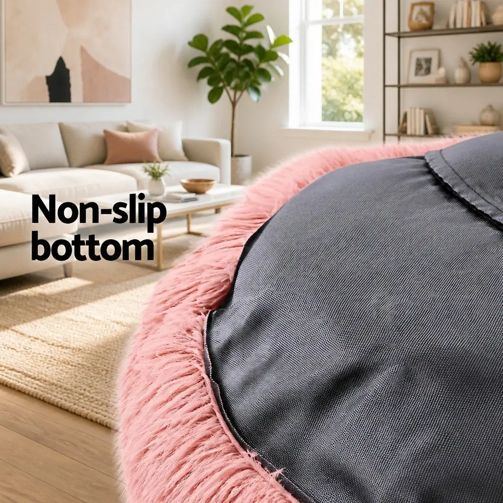 Extra Large Pet Bed for Dog Cat 110cm Soft Plush Calming Pink Washable Cover